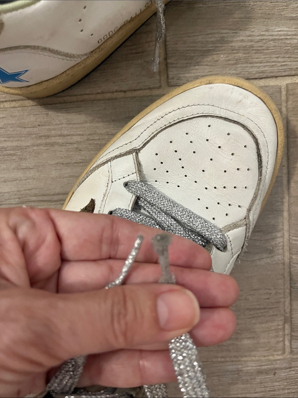 Golden Goose White Leather Ballstar Sneaker - Picture 5 of 15